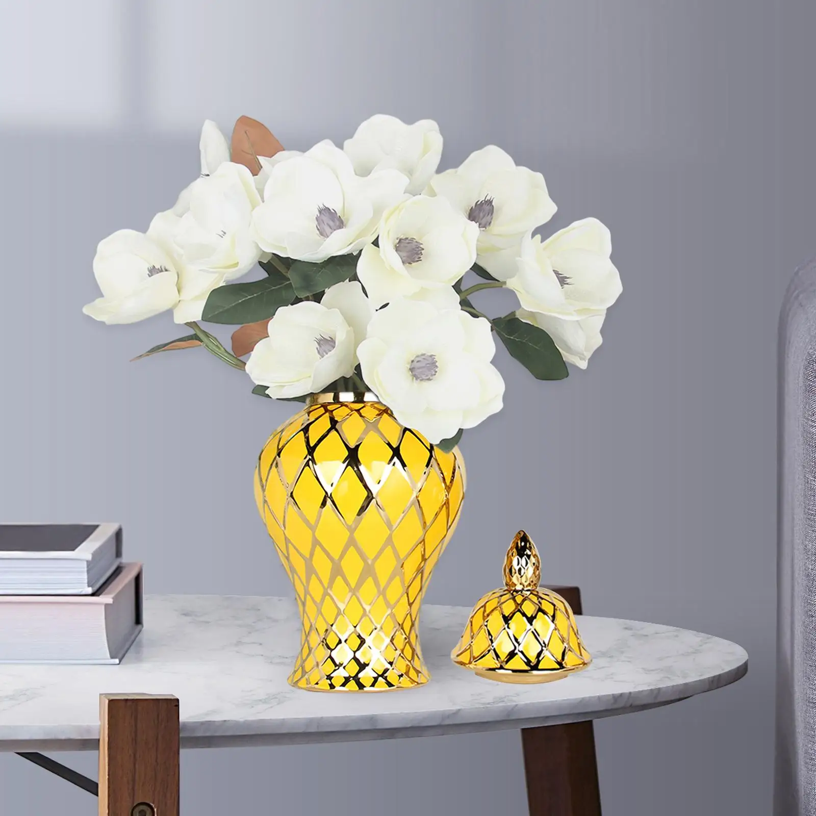 Ceramic Vase Table Centerpieces Decorative Accessories Porcelain Ginger Jar for Storage Tank Party Livingroom Office Bedroom