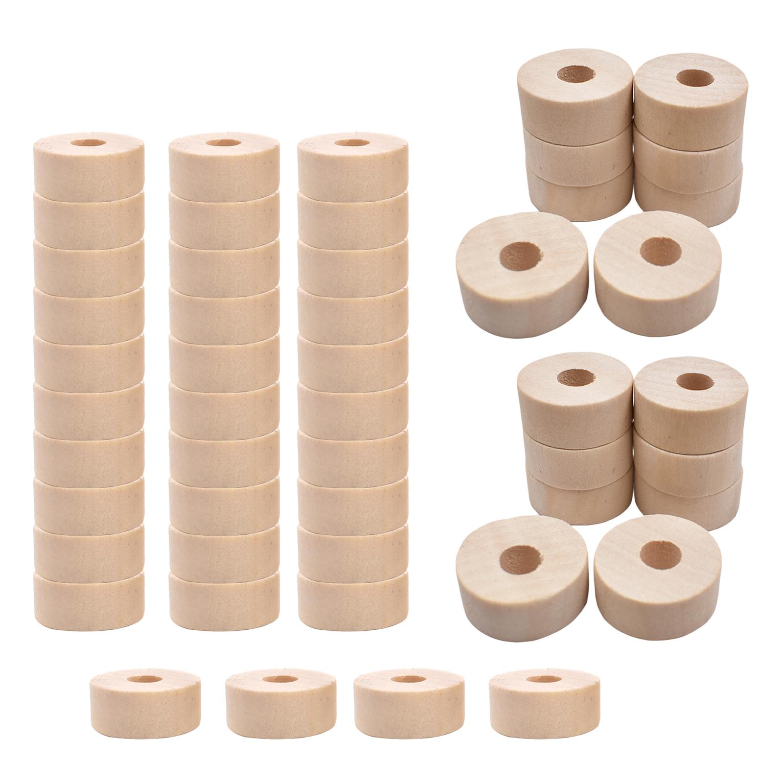 50x 1inch Diameter Unfinished Slab Wooden Wheels 7mm Hole Circle for Crafts Toys Home Decoration Painting Staining Embellishment
