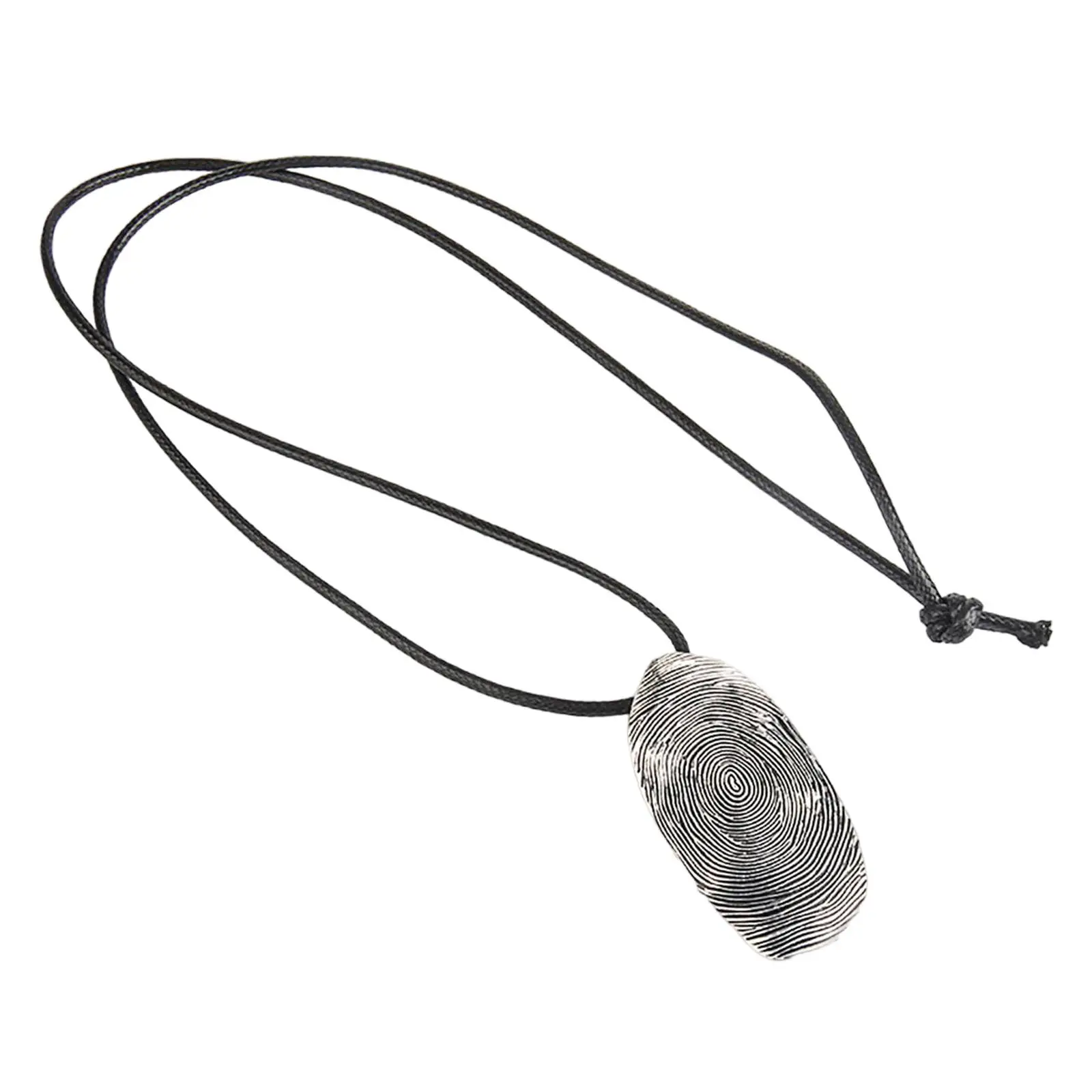 Trendy Fingerprint Pendant Necklace Fashion Decorative Long Cord Creative Necklace for Men Women Anniversary Daily Work Holiday