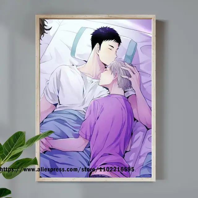 Japanese Kimono anime manga fanart sexy man lgbt gay yaoi | Canvas Print