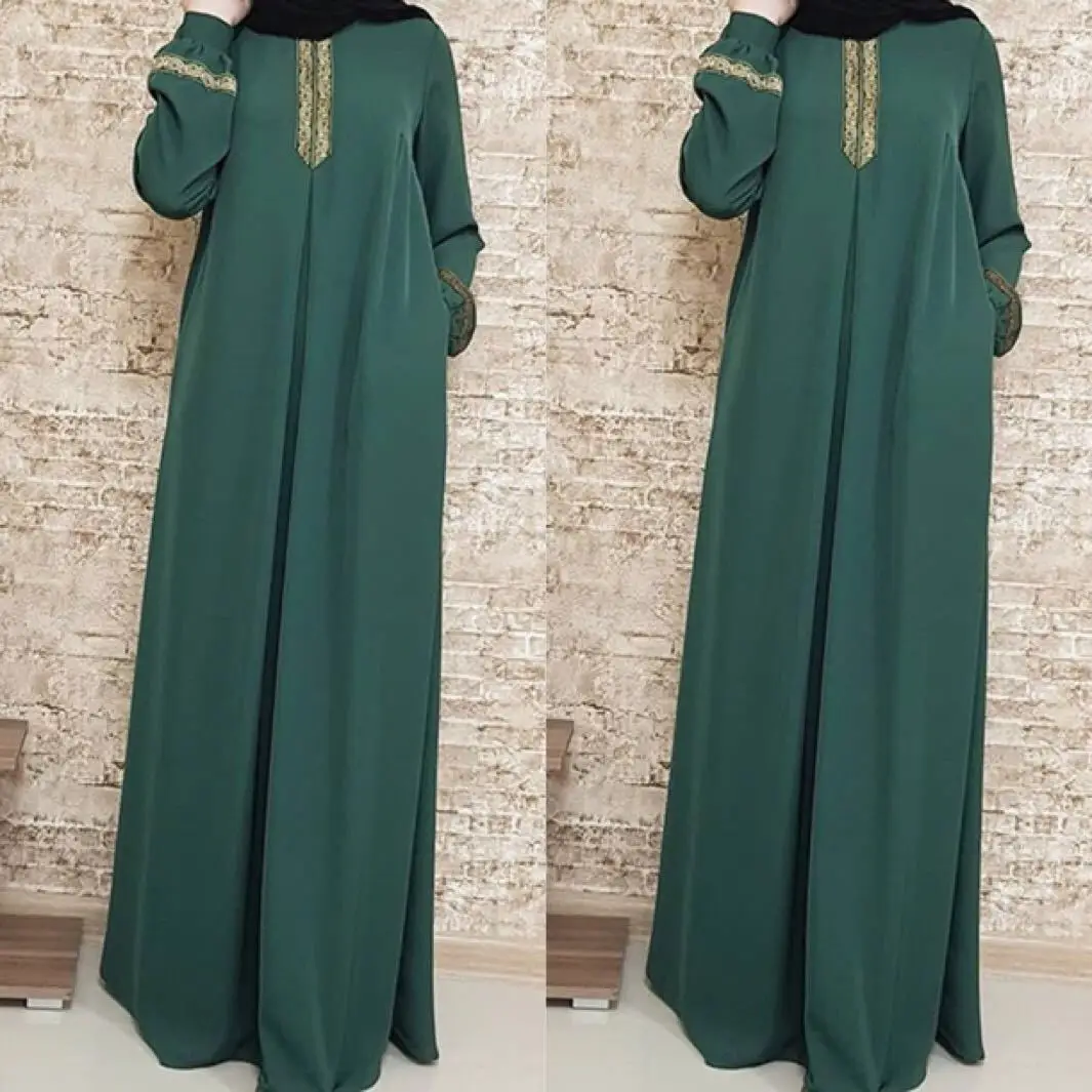 Muslim Woman Abaya Islamic Clothing Abaya Dubai Turkish Indoneisa Islam National Style Print Loose Long Skirt Woman Casual Abaya