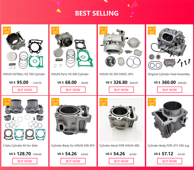 激安アウトレット通販 HS Parts HISUN 500 Hisun For Rings Kit Piston Assy Cylinder バイク工具・メンテナンス