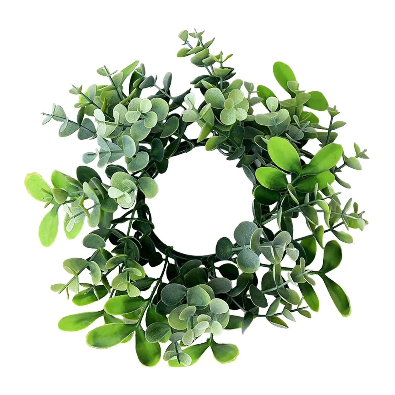 Artificial Eucalyptus Wreath Home Decor Candle Ring Small Boho Wreath for Dining Chairs Celebration Front Door Wedding Farmhouse