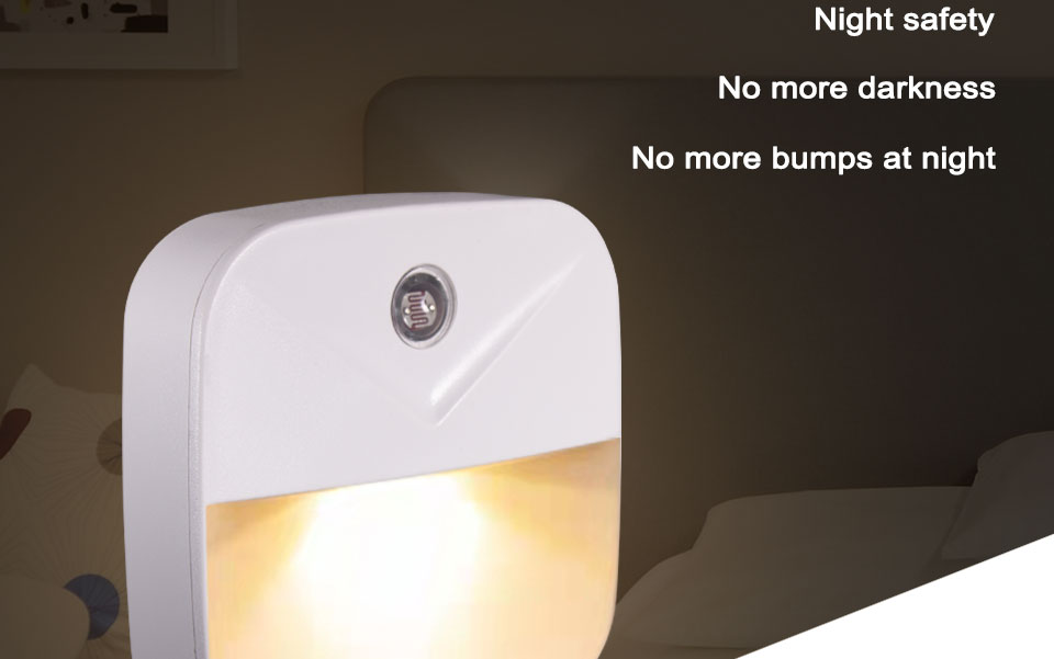 LED Night Light Wireless Light control Sensor Dusk-to-Dawn Night Lights For Baby Kids Bedside Bedroom Corridor Lamp EU US Plug