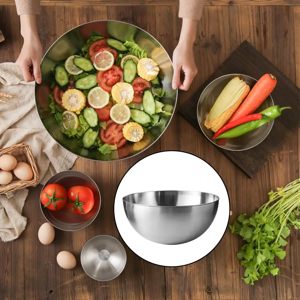 Meal Prep 304 Stainless Steel Mixing Bowls Ecofriendly Reusable Easy To Clean Great for Cooking, Baking, Prepping