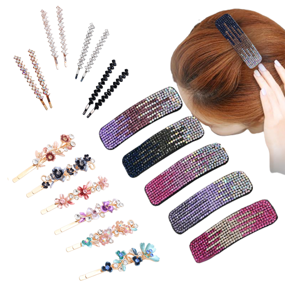 Best of Women Elegant Flower Rhinestones Hairpins Lady Luxury Shiny Simple Geometric Hair Clip Side Barrettes Headband Hair Accessories Reviews & Tips