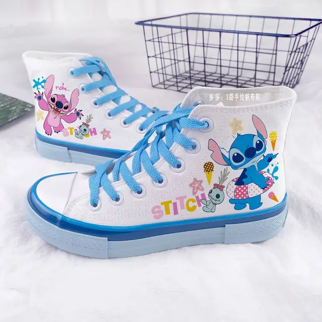 Disney Zapatos Lilo and Stitch para mujer – Tenis clásicos Lilo y Stitch  sin cordones de lona Lilo y Stitch