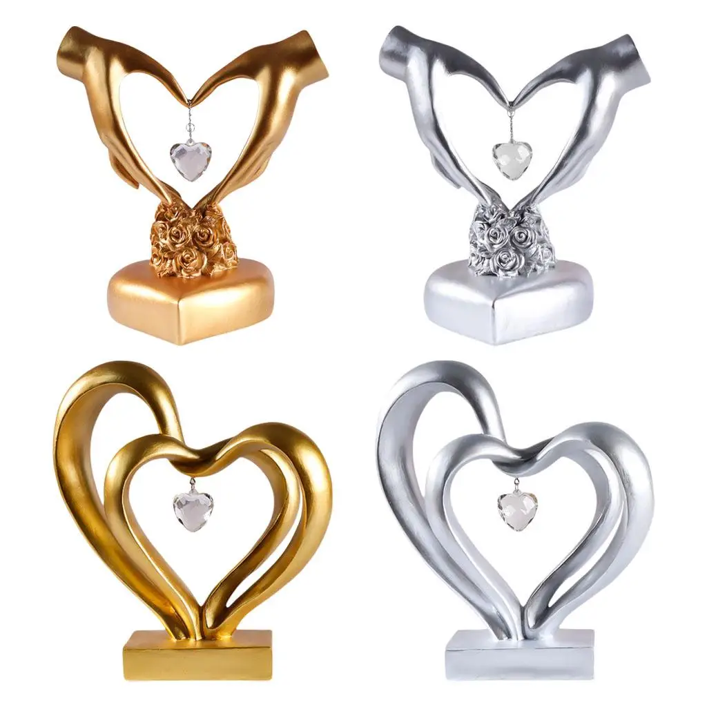 Nordic Style Heart Gesture Sculpture Hand  Statue Figurines  Eternal for Wedding Desktop Office Valentine Gift Decorations