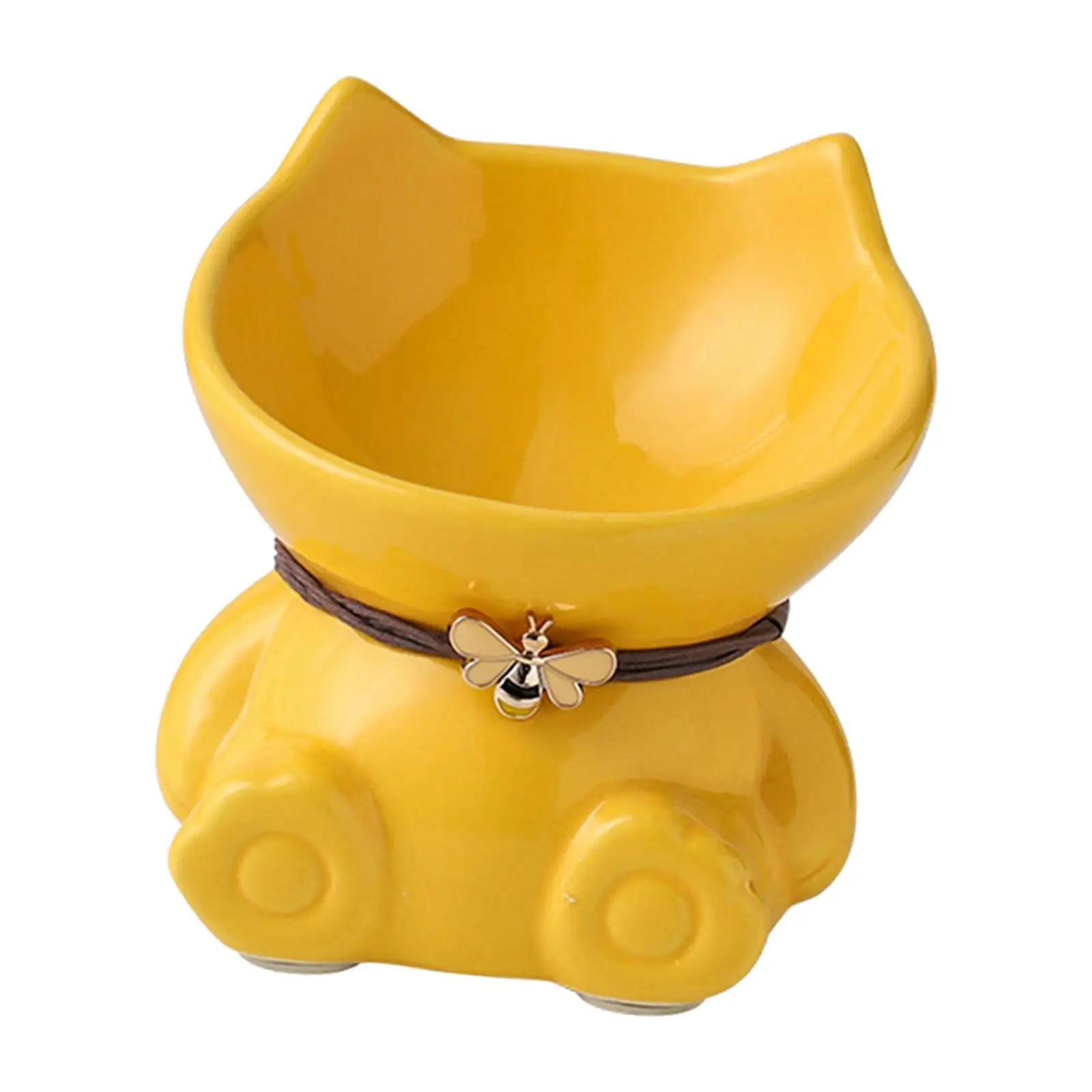 Raised Cat Bowl, Feeding Station Stand Ceramic Tilted feeder dog Kittens Puppy Feeding Bowls Neck Burden