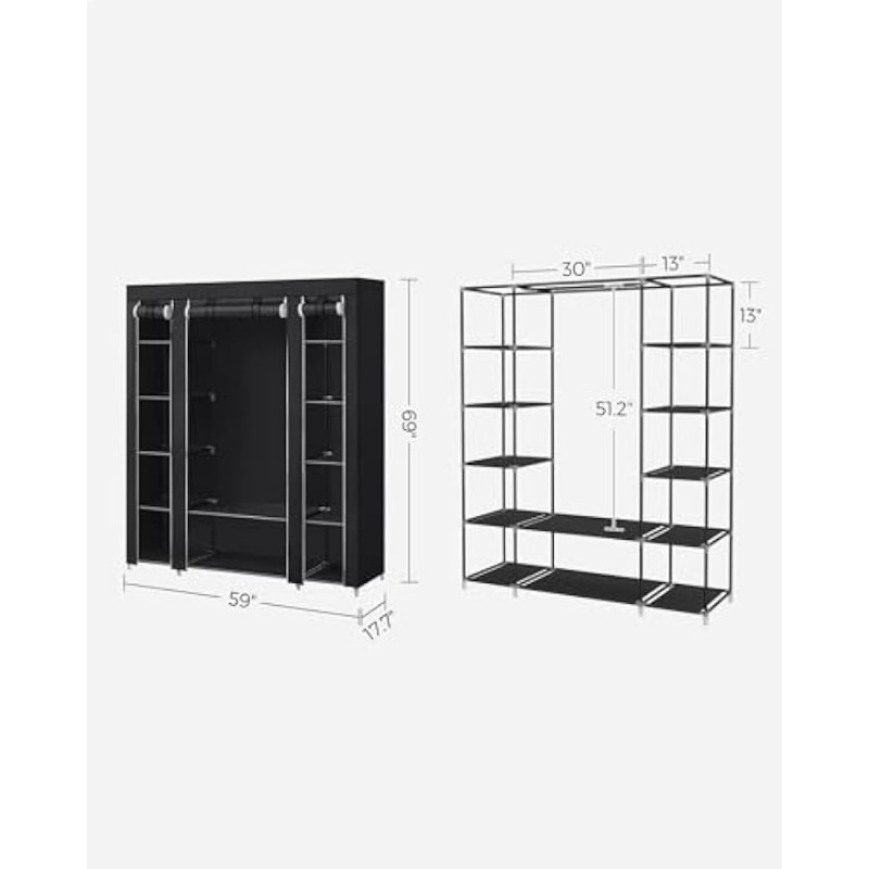 Title 5, SONGMICS Closet Wardrobe, Portable Closet for B...