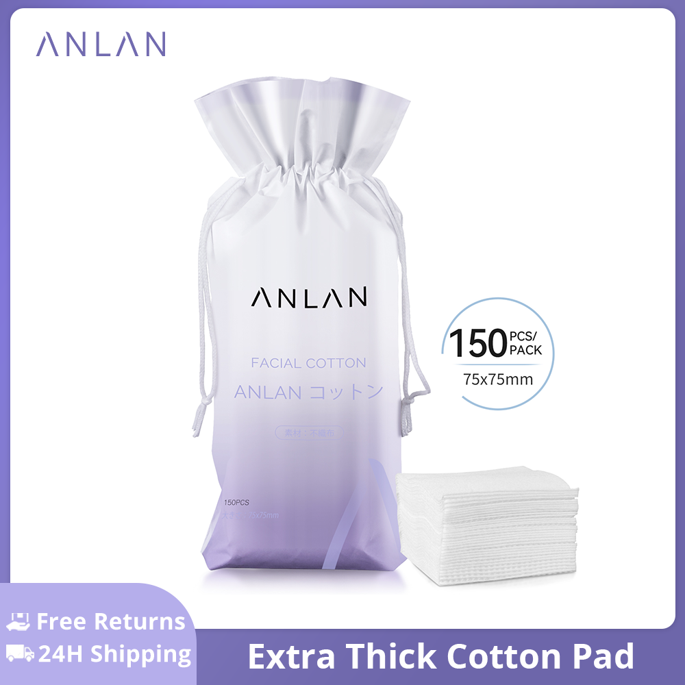 Best of ANLAN 150pcs Extra Thick Facial Cotton Pad 75*75mm Disposable Double-side 3 Layer Soft Makeup Remover Pads Reviews & Tips