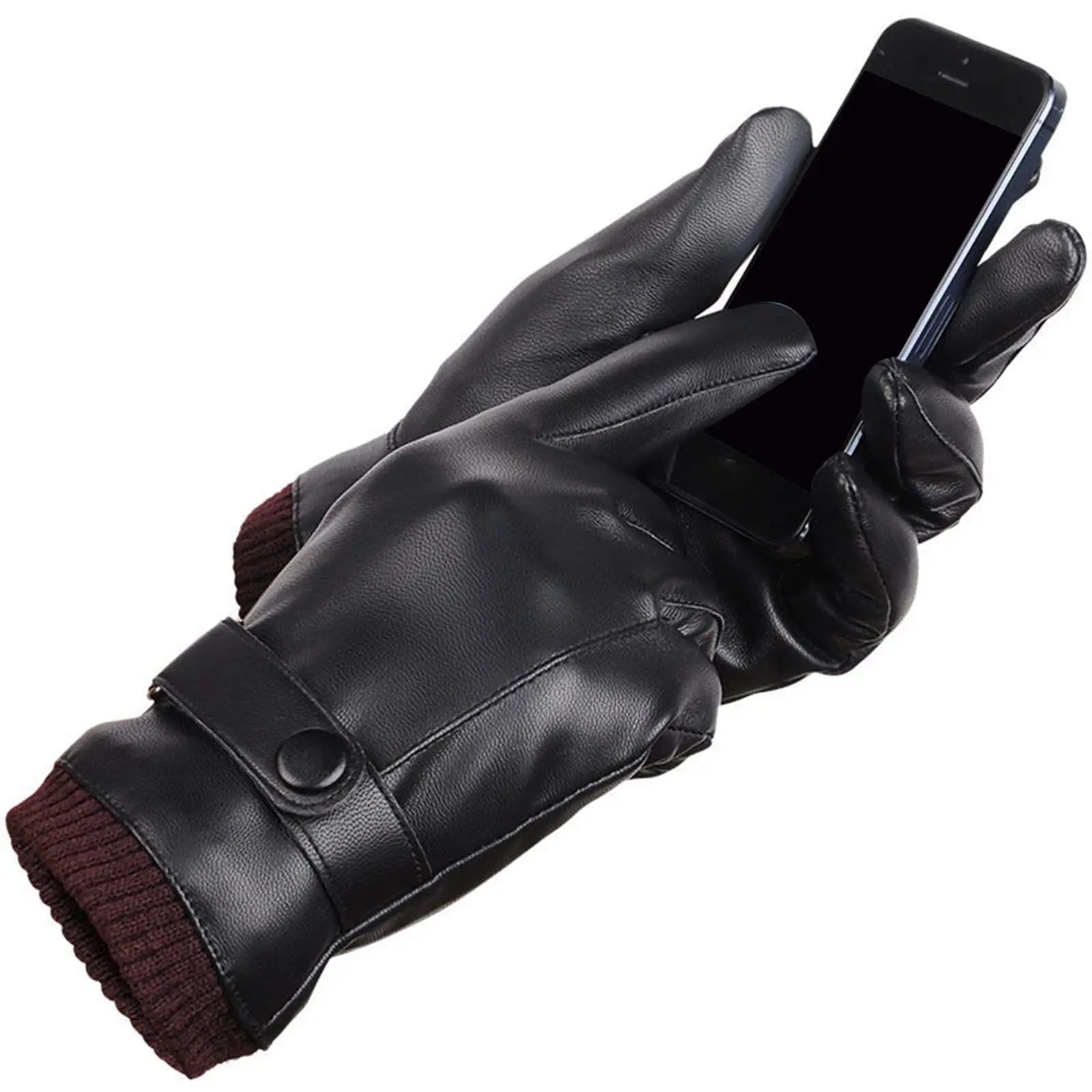 Winter Gloves PU Leather Snow Touchscreen Soft Autumn Winter for Cycling