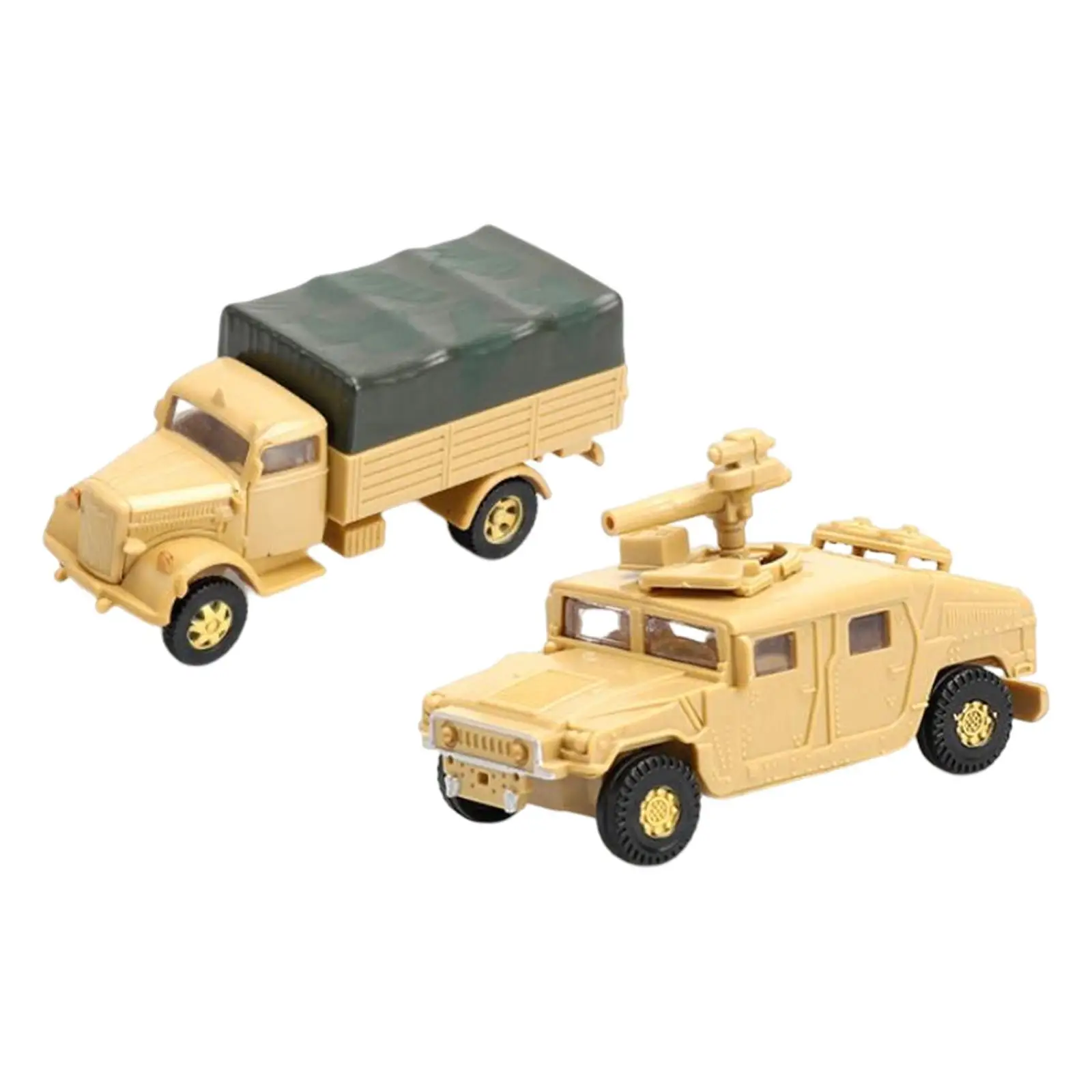 2 Pieces 1:72 Wheeled Armored Vehicle Vehicle Model Toys Decoration for Role Play