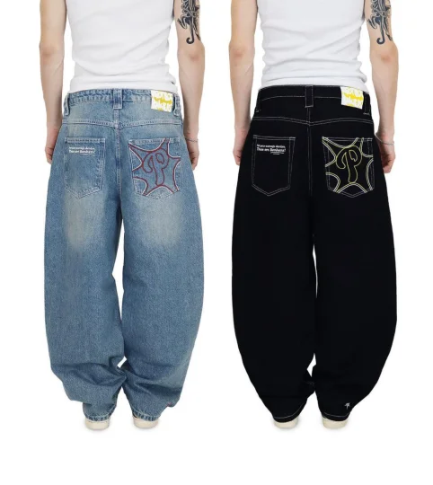 Men's Streetwear Jeans Y2K Hip Hop Jeans Casual High Waisted Wide