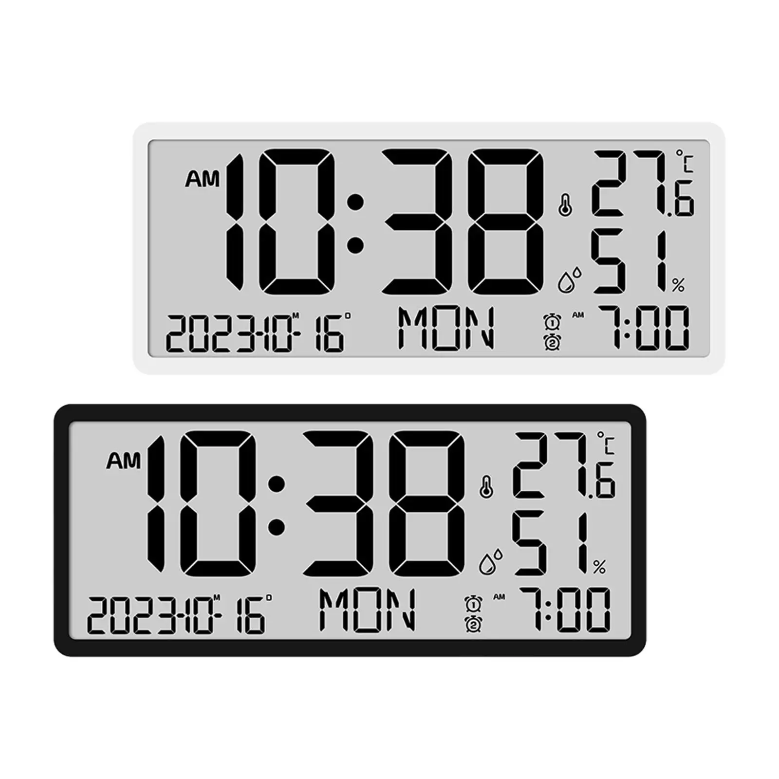 Desktop Clock Multifunctional Temperature Humidity Display Portable Digital Wall Clock for Bedroom Bedside Study Room Home Decor
