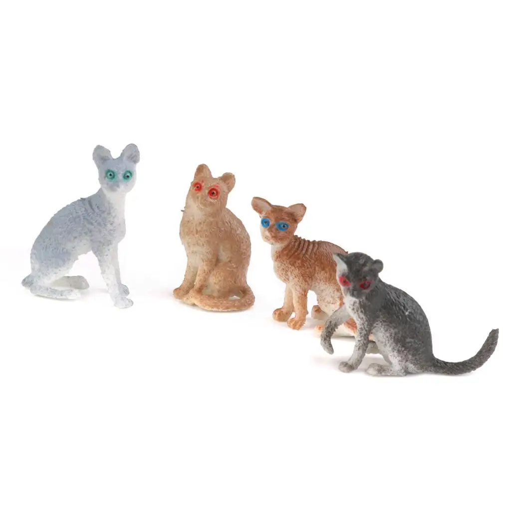 2pcs / Set Toy Figurine Cat Plastic Model Animal Children Toy