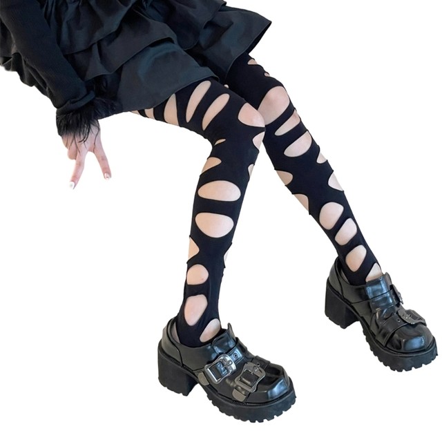 Distressed fishnet outlet tights