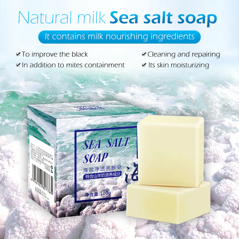 Best of Sea Salt Soap Whitening Moisturizing Soap Natural Milk Sea Salt Soap Remove Pimple Pores Acne Treatment Face Care Foaming Net Reviews & Tips