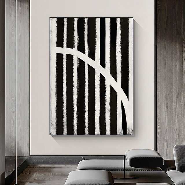 Large Beige Abstract Framed Canvas Art – 38x63 Inches, Wabi Sabi Style, Black Frame