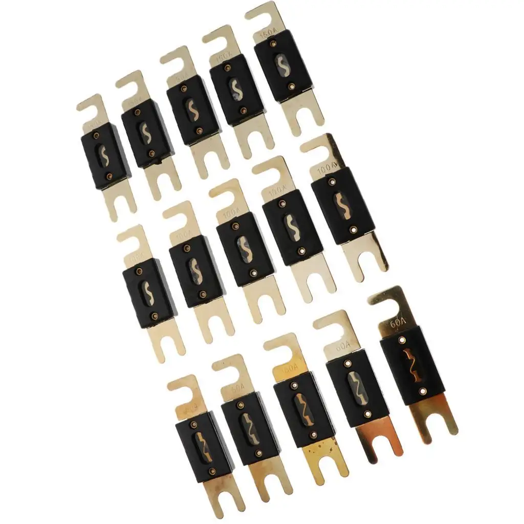 15 Pieces Car Audio Install/100A/150A Gold  ANL Type Fuses