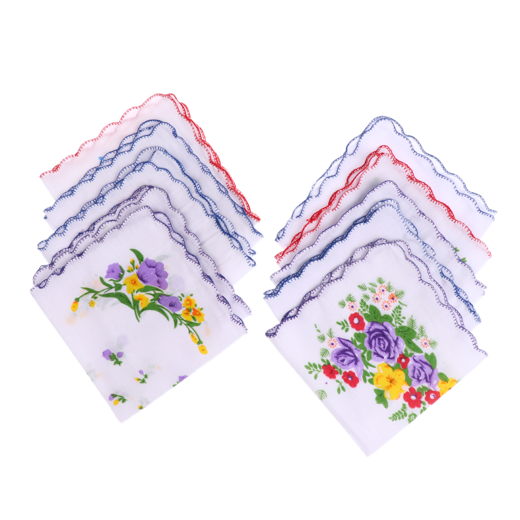 10pcs White Womens Tissues Square Hankies  Hanky ??Color