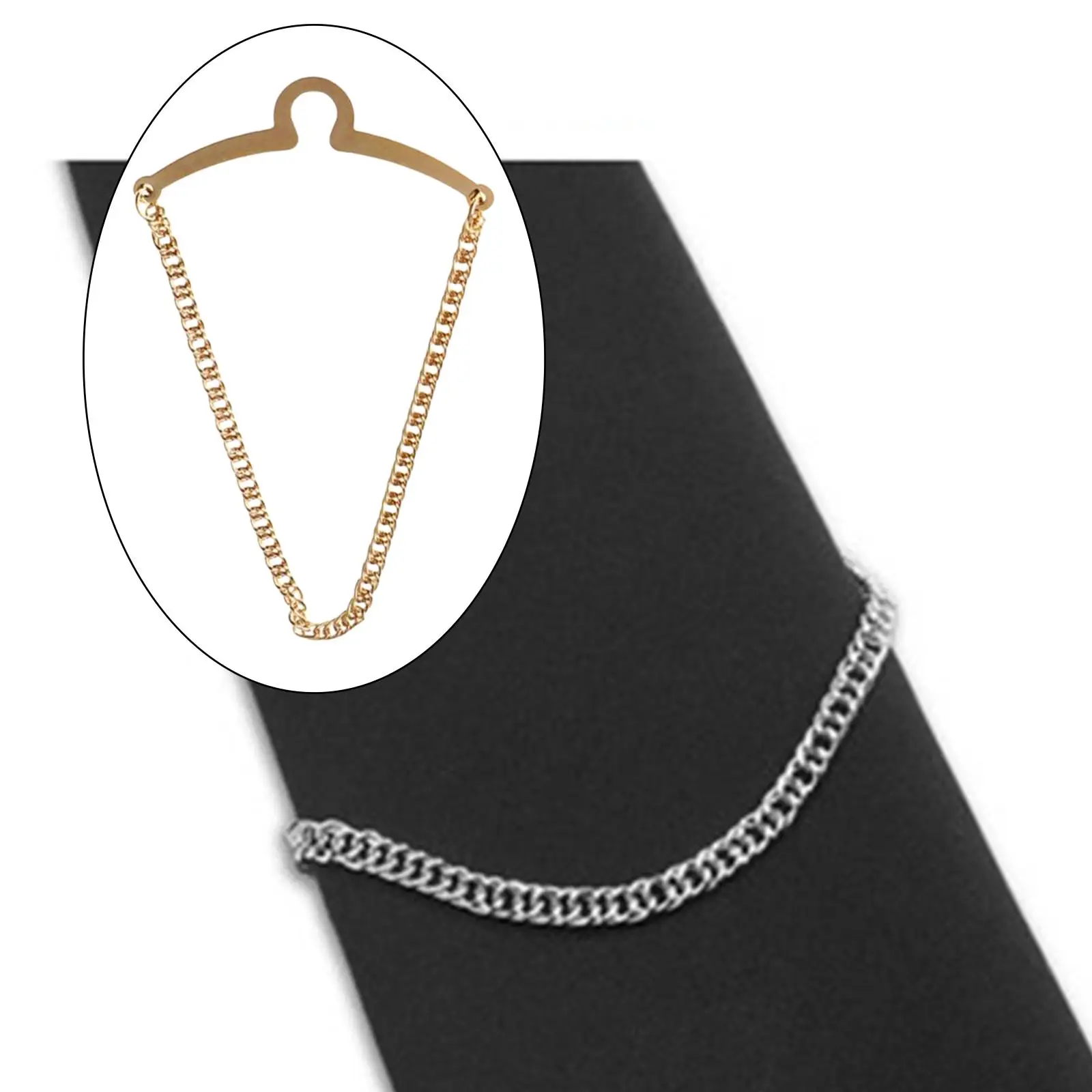Fashion Men Tie Chain Business Single Loop Necktie Link Chain Shirt Jewelry