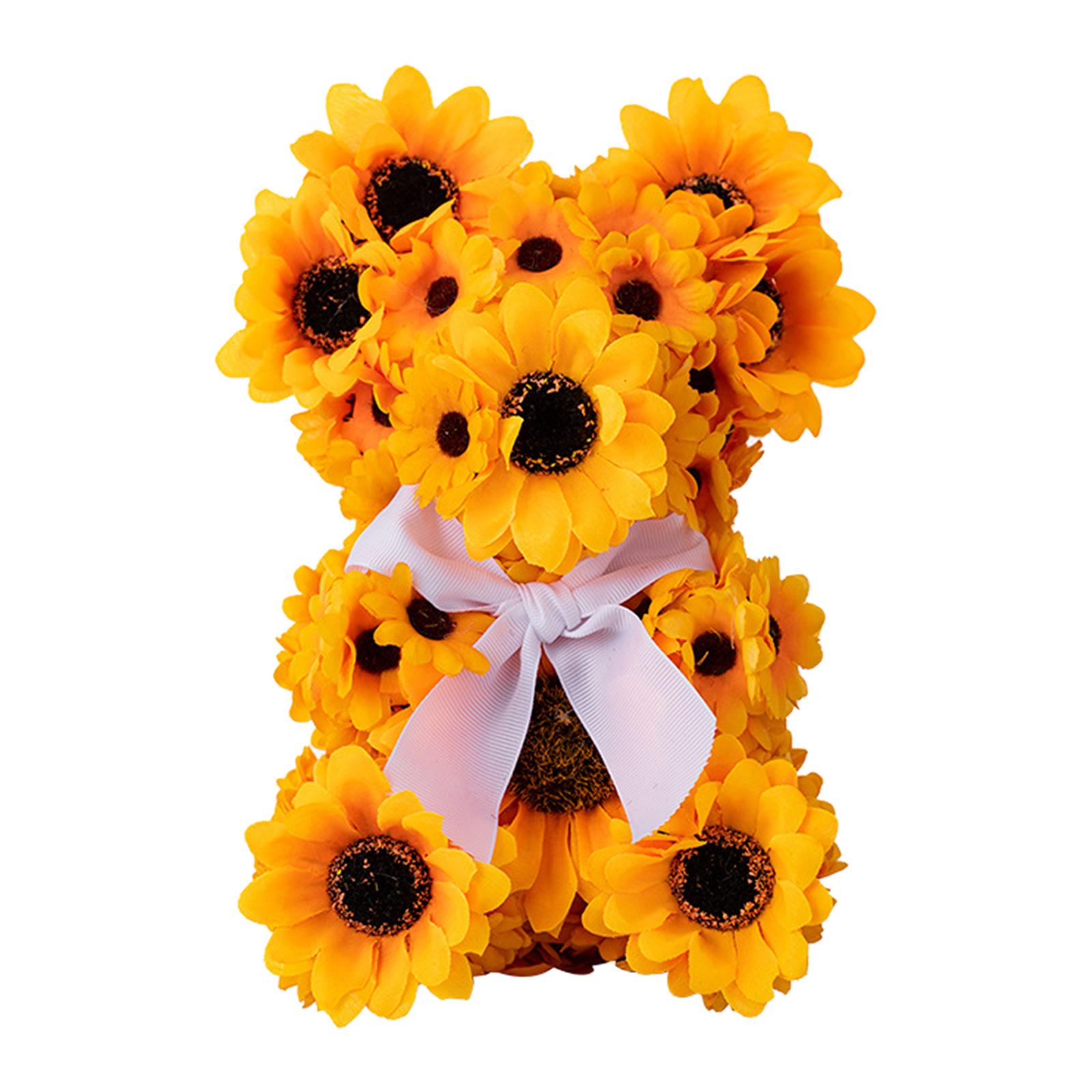 Artificial Flower Bear Home Decor Bear Toy Doll for Wedding Anniversary Kids