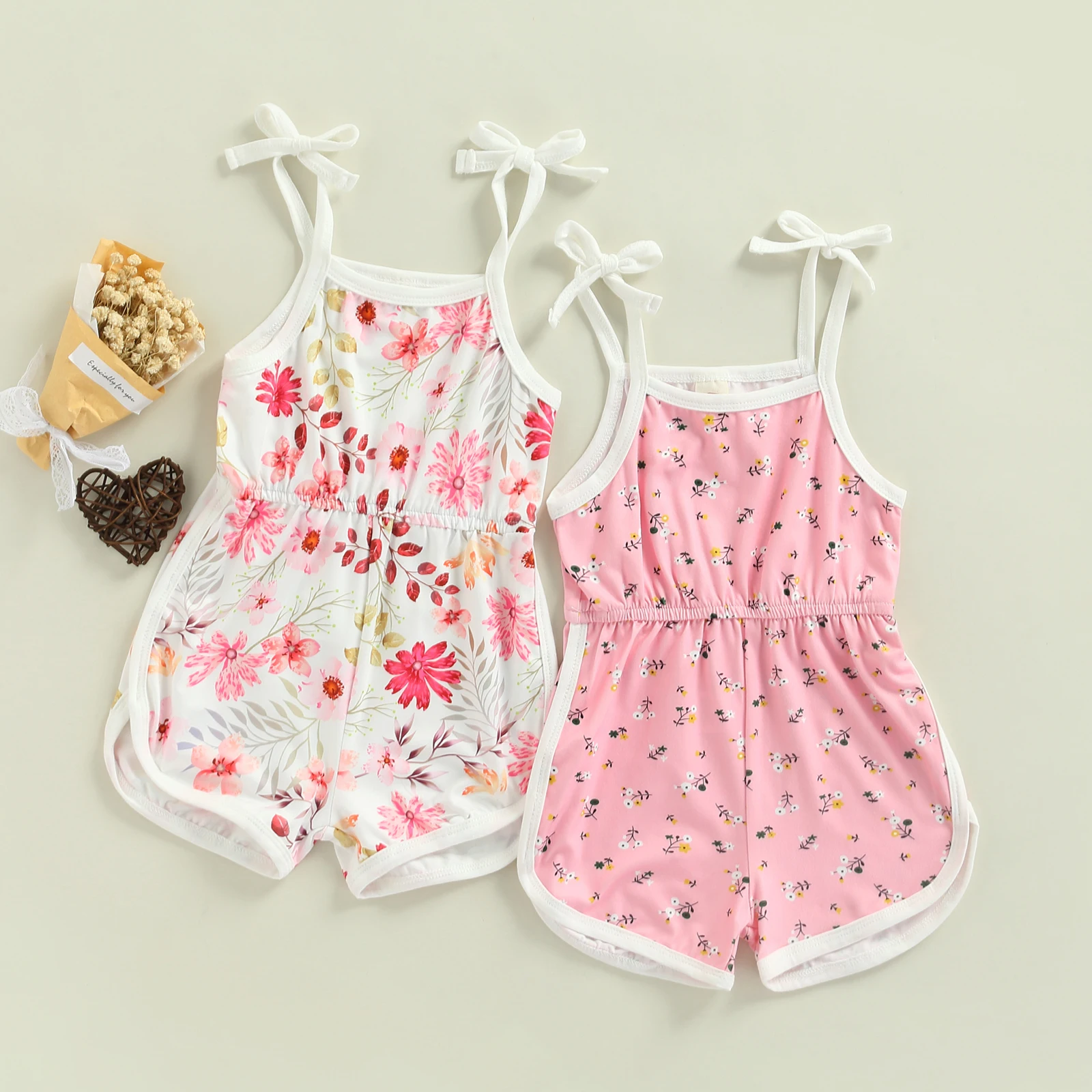 Infant Baby Girl Floral Romper, Sleeveless Square Neck Print Toddlers Short Summer Jumpsuits Casual Clothes 6M-3T best Baby Bodysuits