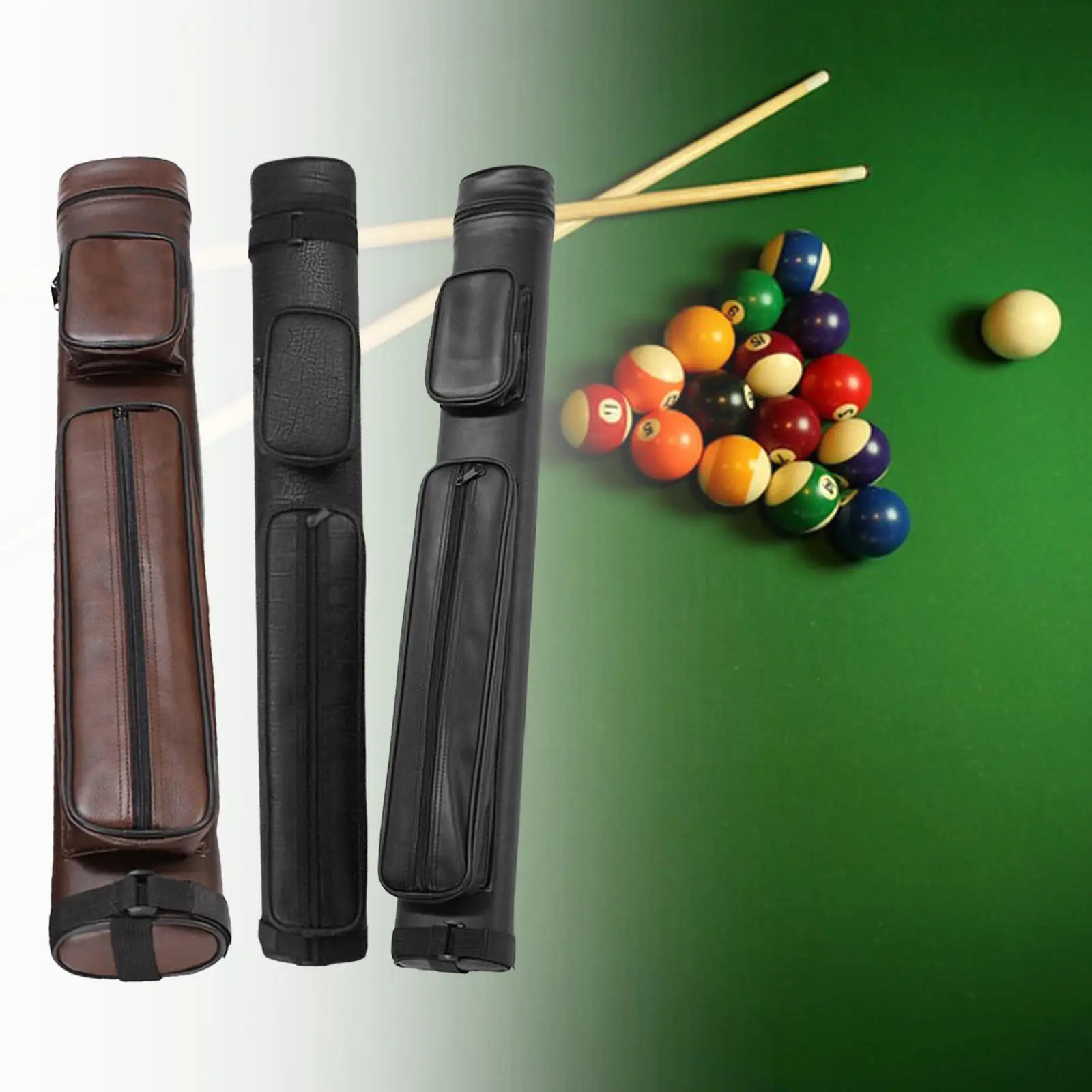 Billiard Pool  Bag 4 Holes Storage Case with Shoulder Strap Billiard Stick Storage Protector Pouch Lightweight for Snooker