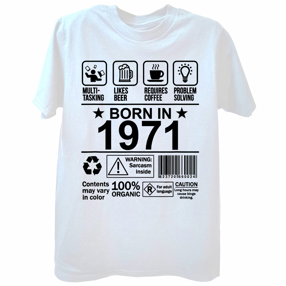 1971 Geburtstag Party Feier Männer Grafik T Shirts Casual Tees Rundhals T-Shirt Baumwolle Euro Größe Harajuku Männer Kleidung – Detail 3