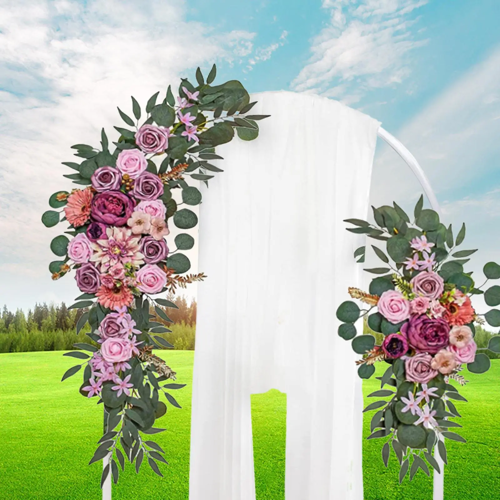 Wedding Arch Flowers Arch Fake Flower Floral Swag Backdrop Handmade Artificial Flowers Swag for front door Party Decor