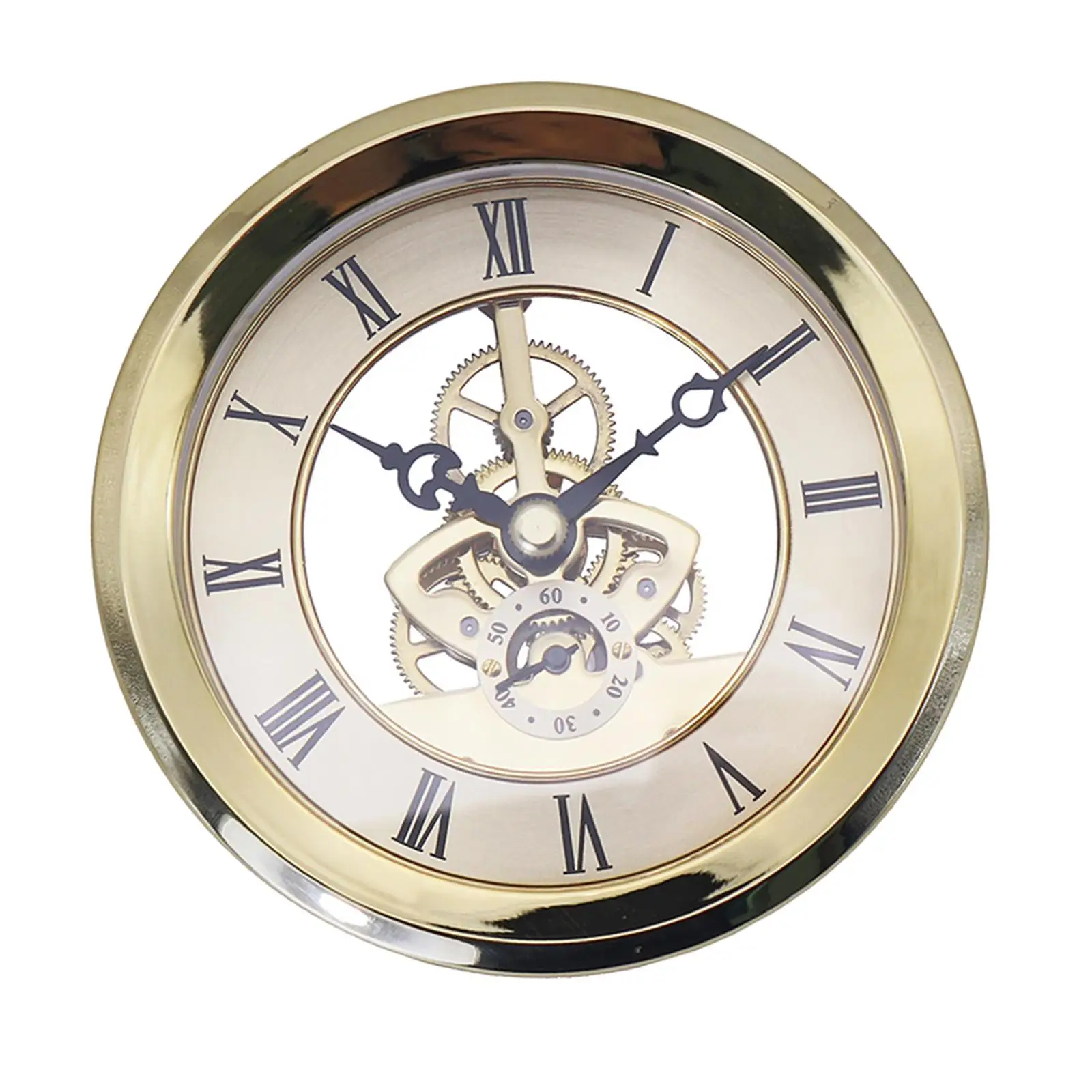 Quiet Skeleton Clock Insert 4.06in Clock Repair Gold DIY Crafts Quartz Movement