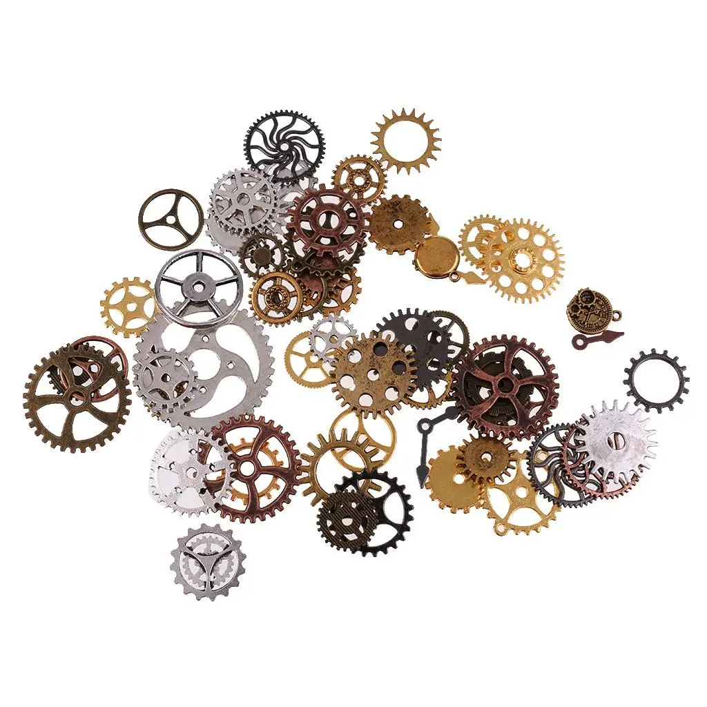 100g Mixed Bronze Watch Parts Steampunk Gears DIY Jewellery Making Craft