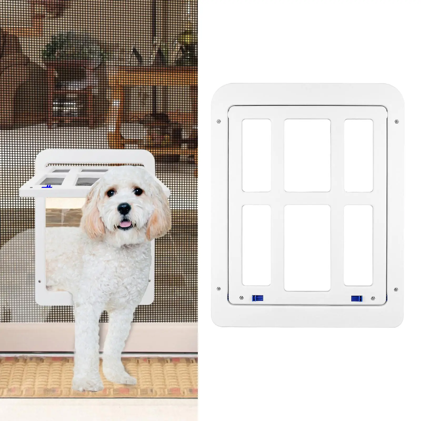 2 Way Pet door Locking Small Medium Large Dog Cat Flap Magnetic Door Frame