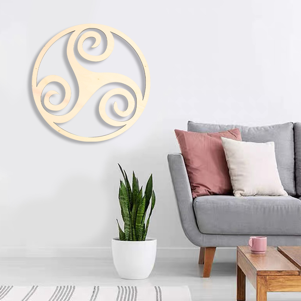 30CM Holz Ausgehöhlte Spirale Muster Anhänger Hause Wand Dekoration Einfache Wind Zubehör Artefakt Ästhetische Zimmer Dekor – Detail 5