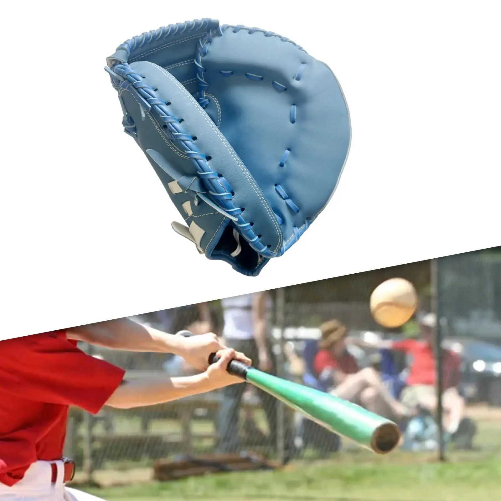 Baseball Glove Thicken Catcher Mitt Durable Batting Gloves Outfield Gloves for Practice Exercise Training Outdoor Sports