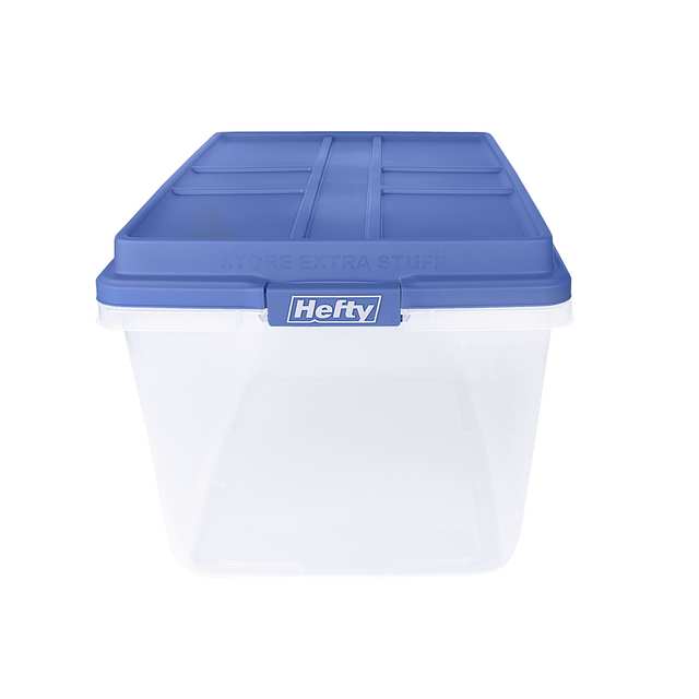 Hefty 72 Qt. Clear Plastic Storage Bin with Blue HI-RISE Lid, 6 Pack -  AliExpress