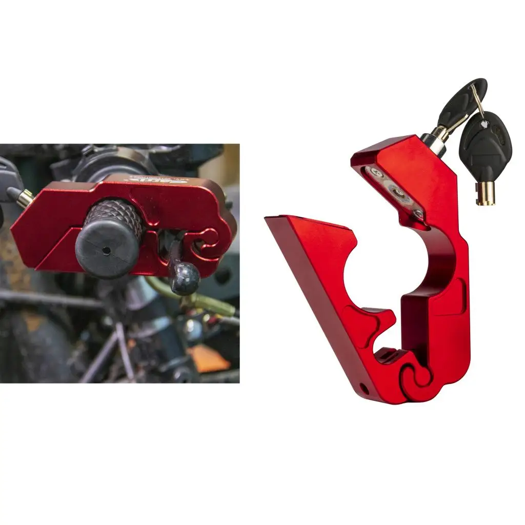 Red Motorcycle Lock Anti  Handlebar  for Scooters ATV Street Bike Dirt Bike Motorbike