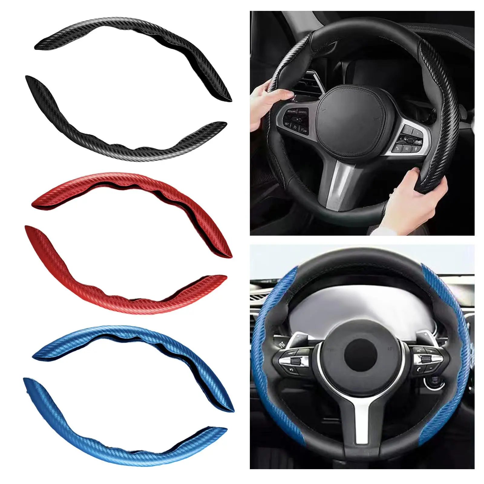 Auto Car Steering Wheel Cover Plastic Universal Fit 38cm Suitable for All Seasons Good Performance Interior Accessories Embedded