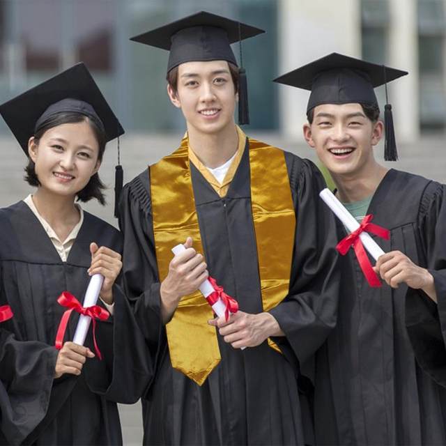 Stola di laurea Super morbida vibrante colore finto seta Unisex adulto  laurea onori stola per studenti laureati fotografia