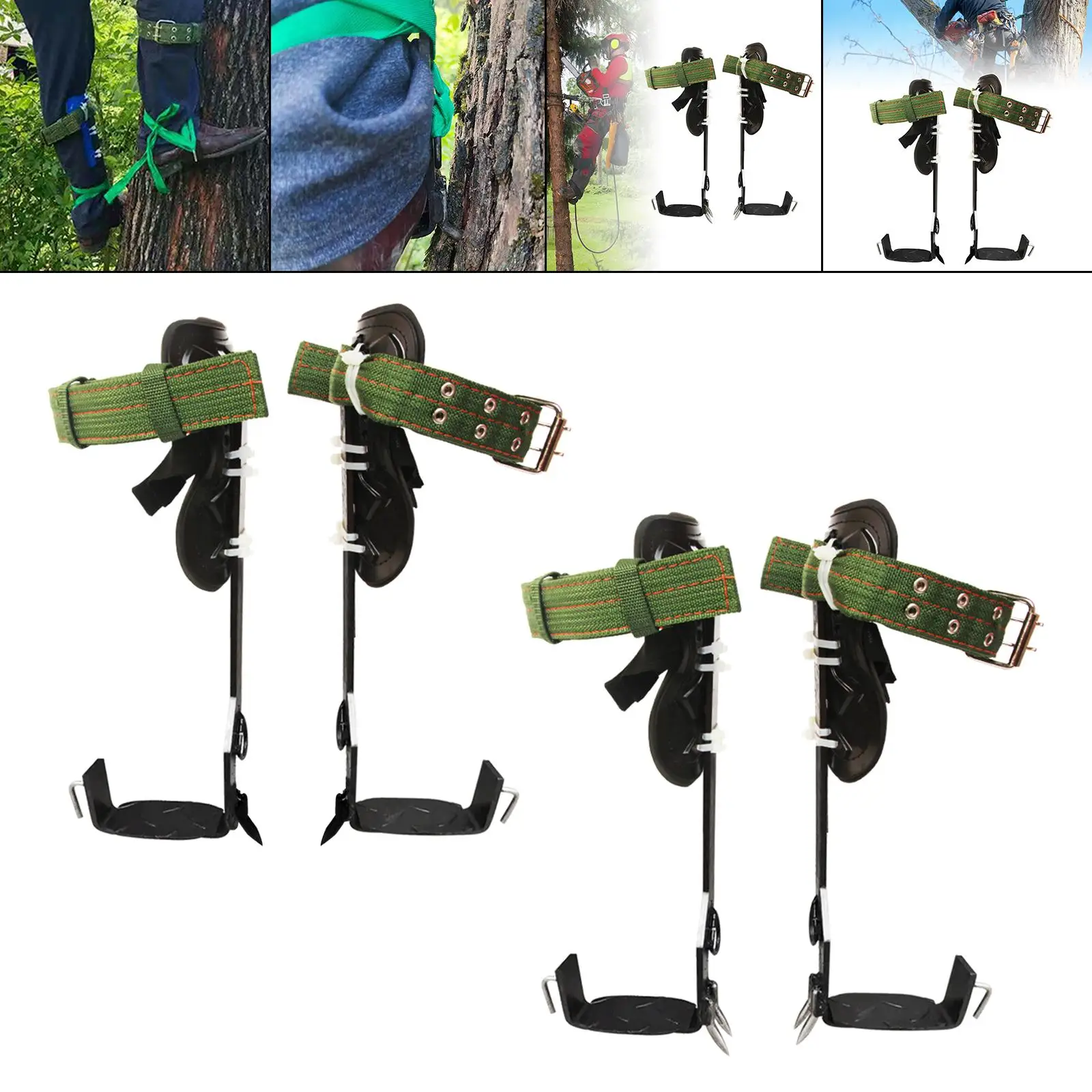 Tree Climbing  Set, W/ Ankle Straps Upgrade Tree Climber Climbing  Carbon Steel Adjustable for Outdoor  Rock