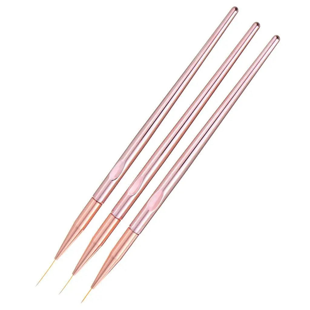 3Pcs Painting Liner Brushes Plastic Handle Flower Drawing Art Pens
