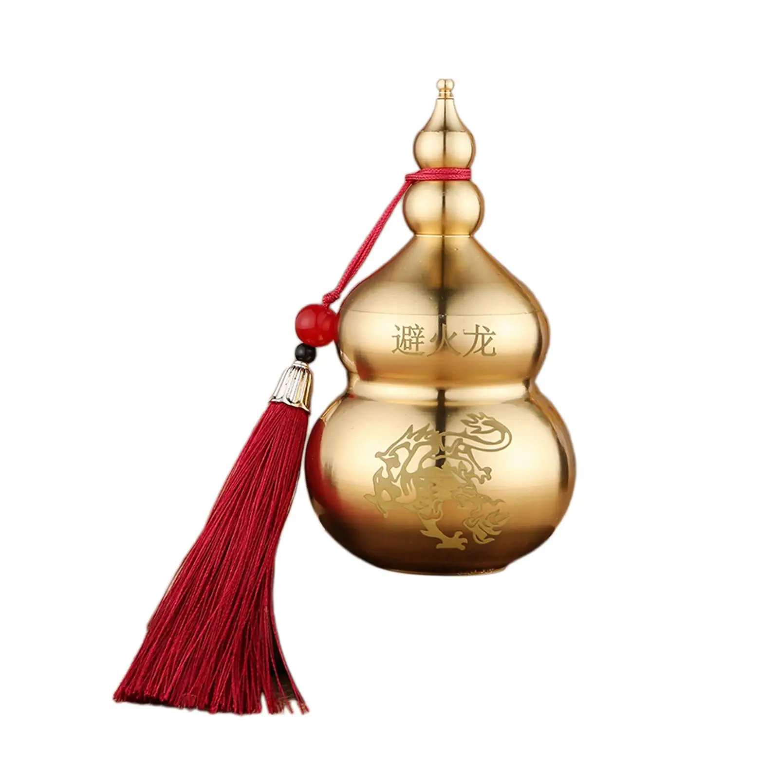 Chinese Copper Gourd Collectible Open Lid Ornament Household Home Decoration