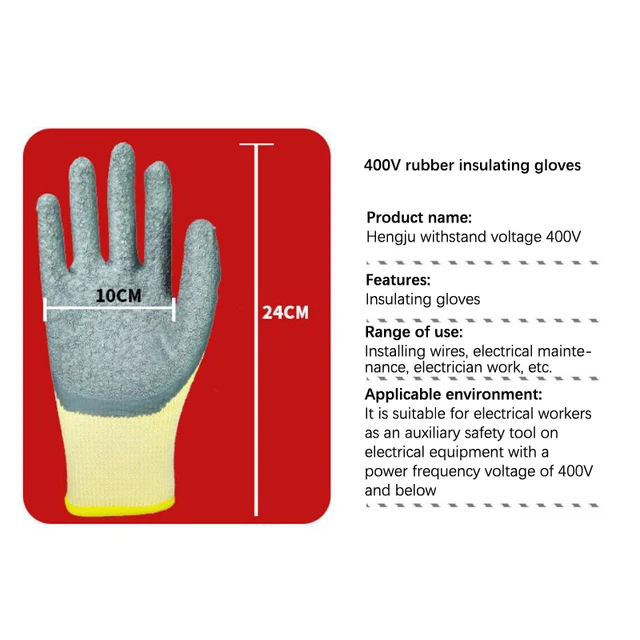 Black Red Insulating Gloves Tool Safety Anti-Electricity Work