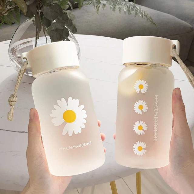 Small Daisy Transparent Bottles  Plastic Drinking Bottle Sports - 480ml  Transparent - Aliexpress