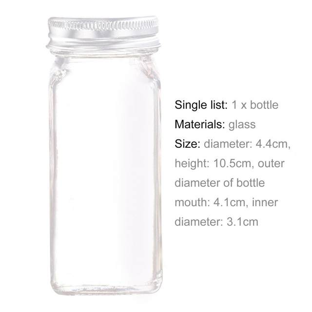 RSVP Endurance® Large Square Glass Spice Bottles – Clear - Spoons N Spice