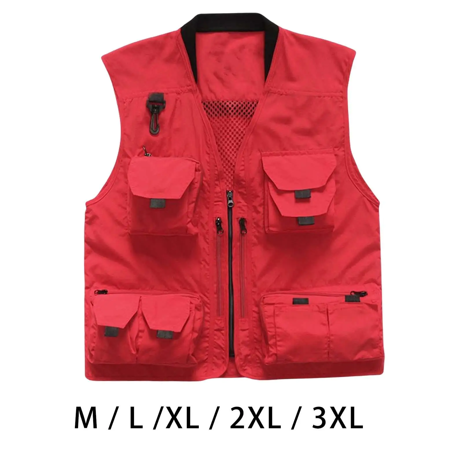 Men Fishing Vest Clothing Costume Waistcoat Mesh Zipper with Pockets Casual Jacket for Outdoor Activities Climbing Work Travel