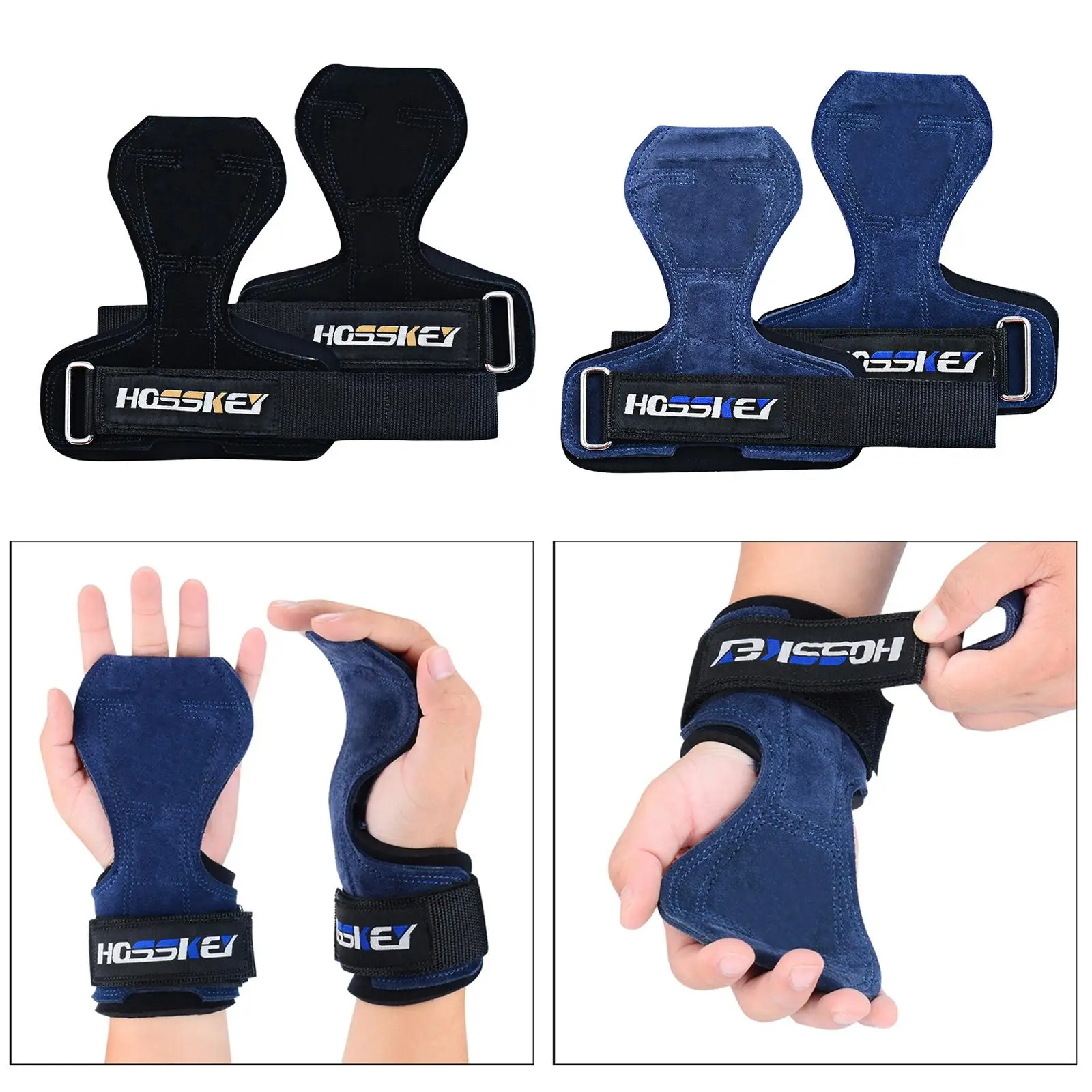 1 Pair Leather Weight Lifting Hooks Grips Straps Up Deadlift Strength Training Gym Fitness Wrist Support Lift Straps