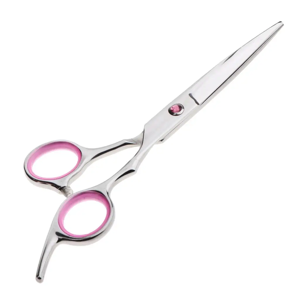 Pink Silver High Quality Professional Stainless Steel Hair Cutting Thinning Scissors Hairdressing Tool 6.5