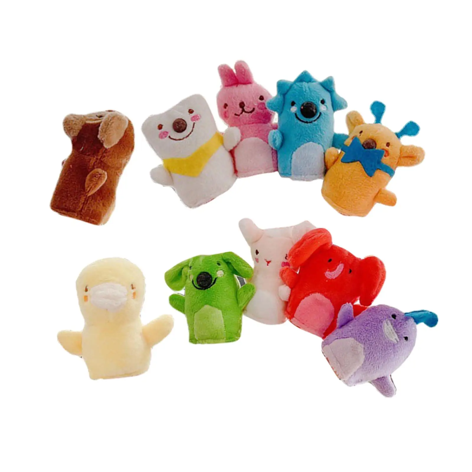 10 Pieces Plush Animals Finger Puppet Toys Baby Story Time Playtime Cute Finger Puppet for Party Favors Gifts Girls Boys Kids
